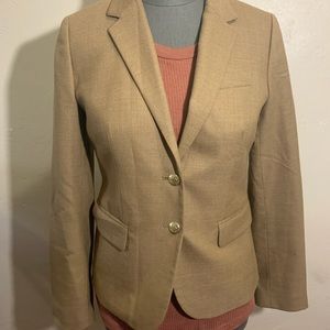 J Crew tan blazer with gold vintage buttons Sz. 4